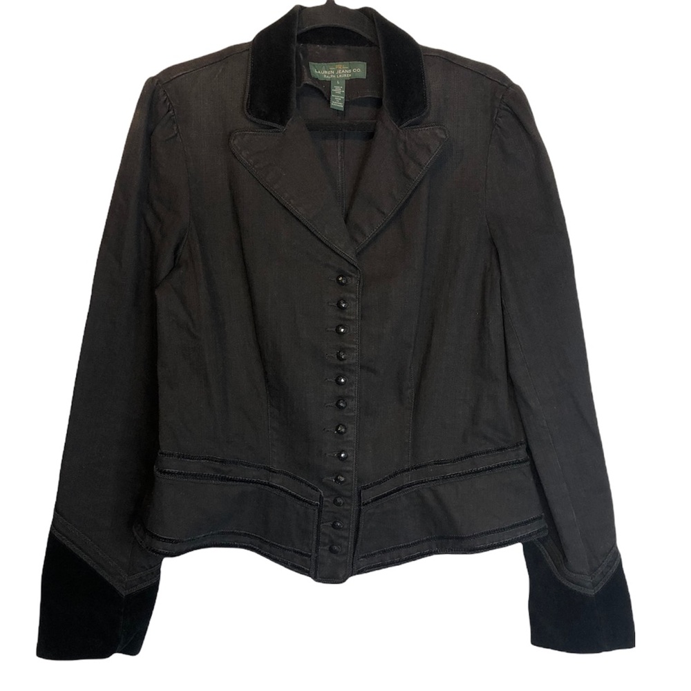 Lauren Ralph Lauren Premium Denim Velvet Blazer Jacket, L